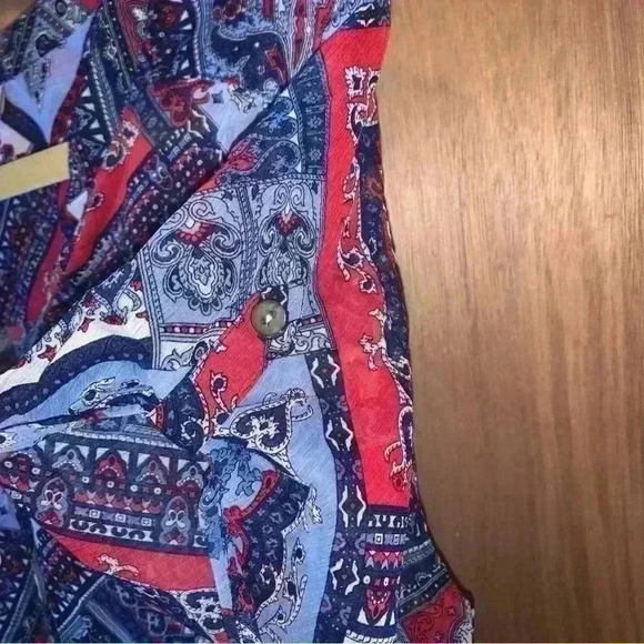 CB Established 1962 Blouse Tunic Top 1X Womans Plus Blue Short Sleeves - Picture 6 of 12